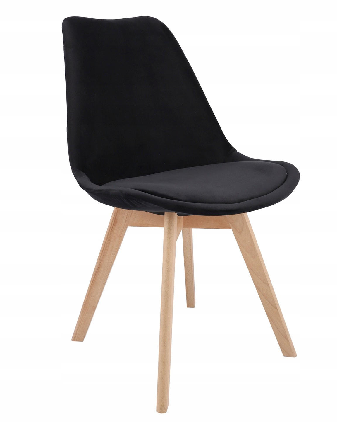 STUHL Bari - schwarz - Buchefarben/Schwarz, Holz/Textil (48.5/82/60cm) - JuMi