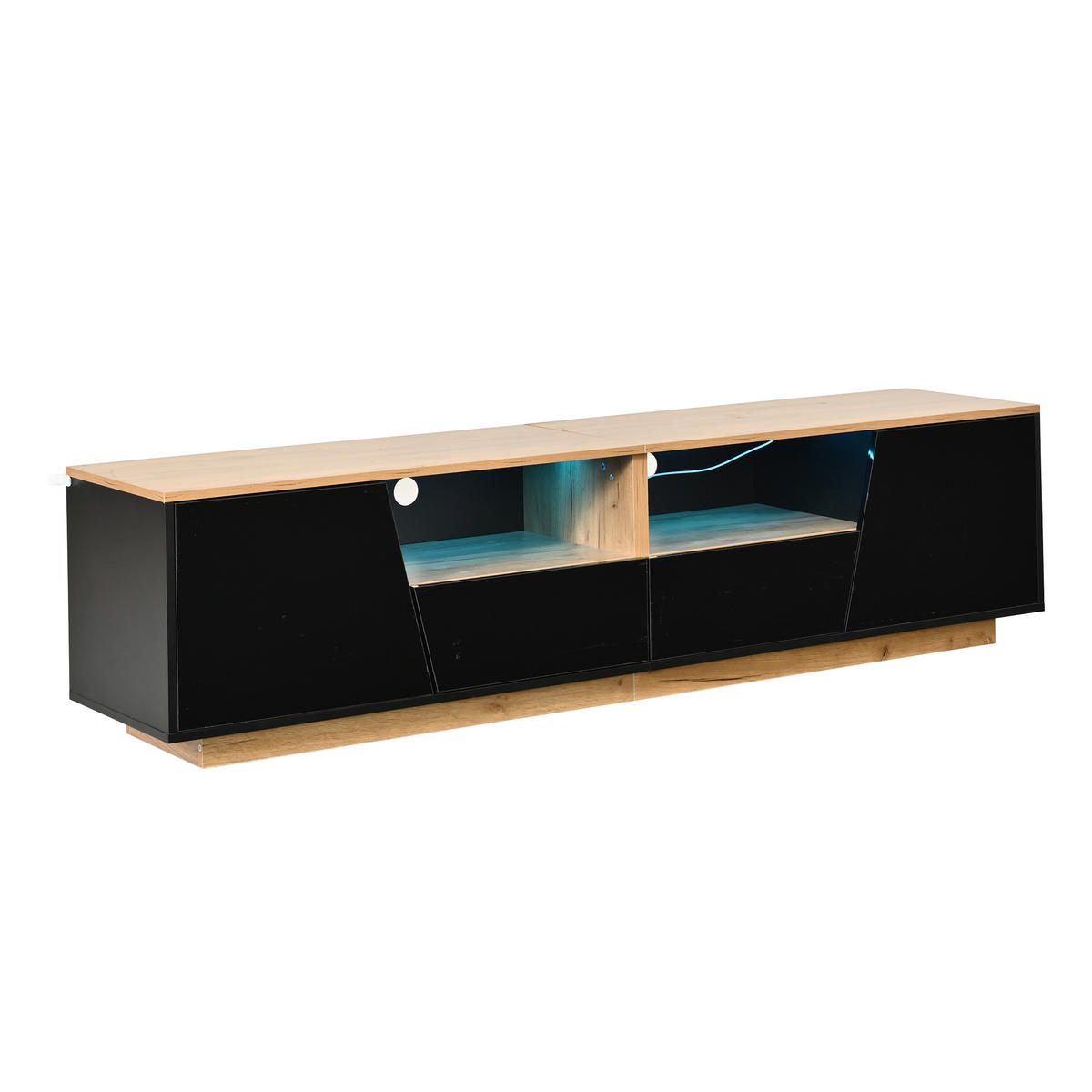 TV-ELEMENT180X40X46CM für 75-Zoll-Fernseher LED-Beleuchtung Schwarz-Holz - Schwarz, Holz (47.5/23.98/64.8cm) - Raelunyi