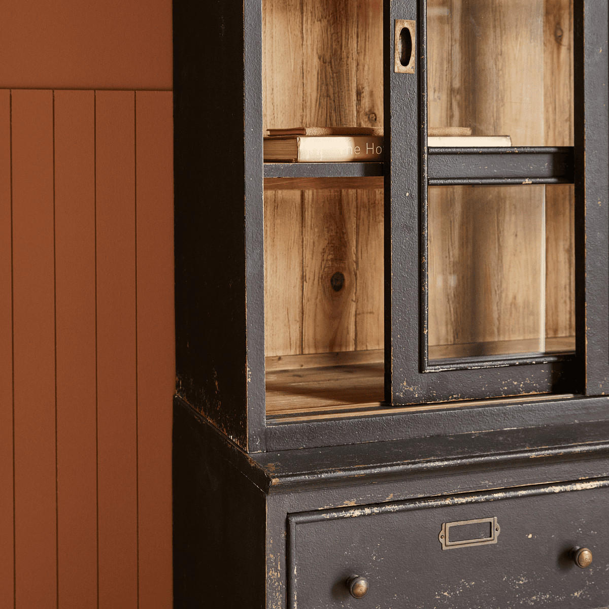 BÜCHERREGAL aus Massivkiefer H240 cm - AMSTERDAM - Schwarz, Holzwerkstoff (42/240/42cm) - Signature