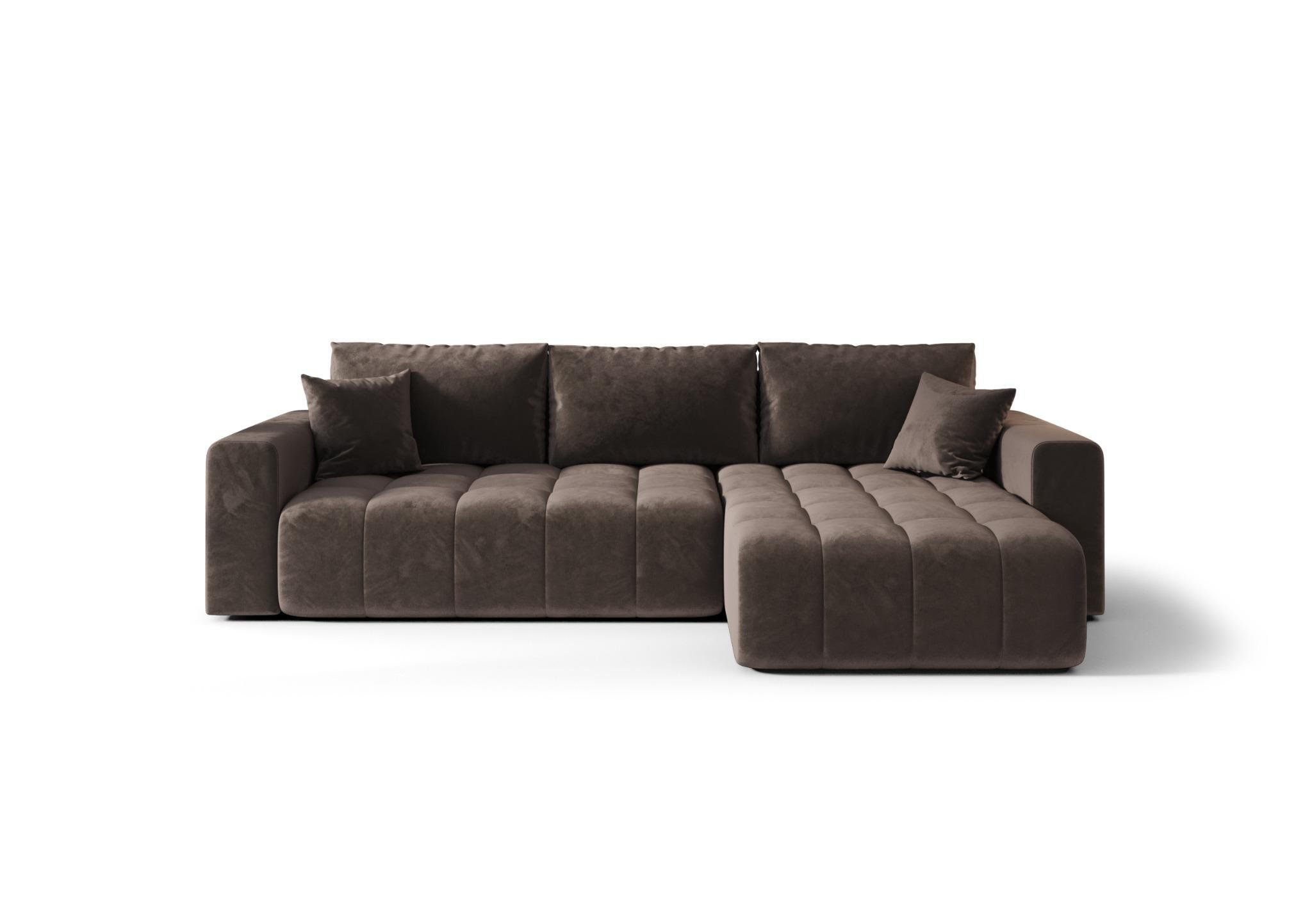ECKSOFA mit Schlaffunktion MILO R Monolith 15 Rechts - Braun, Textil (280/175cm) - Bedante