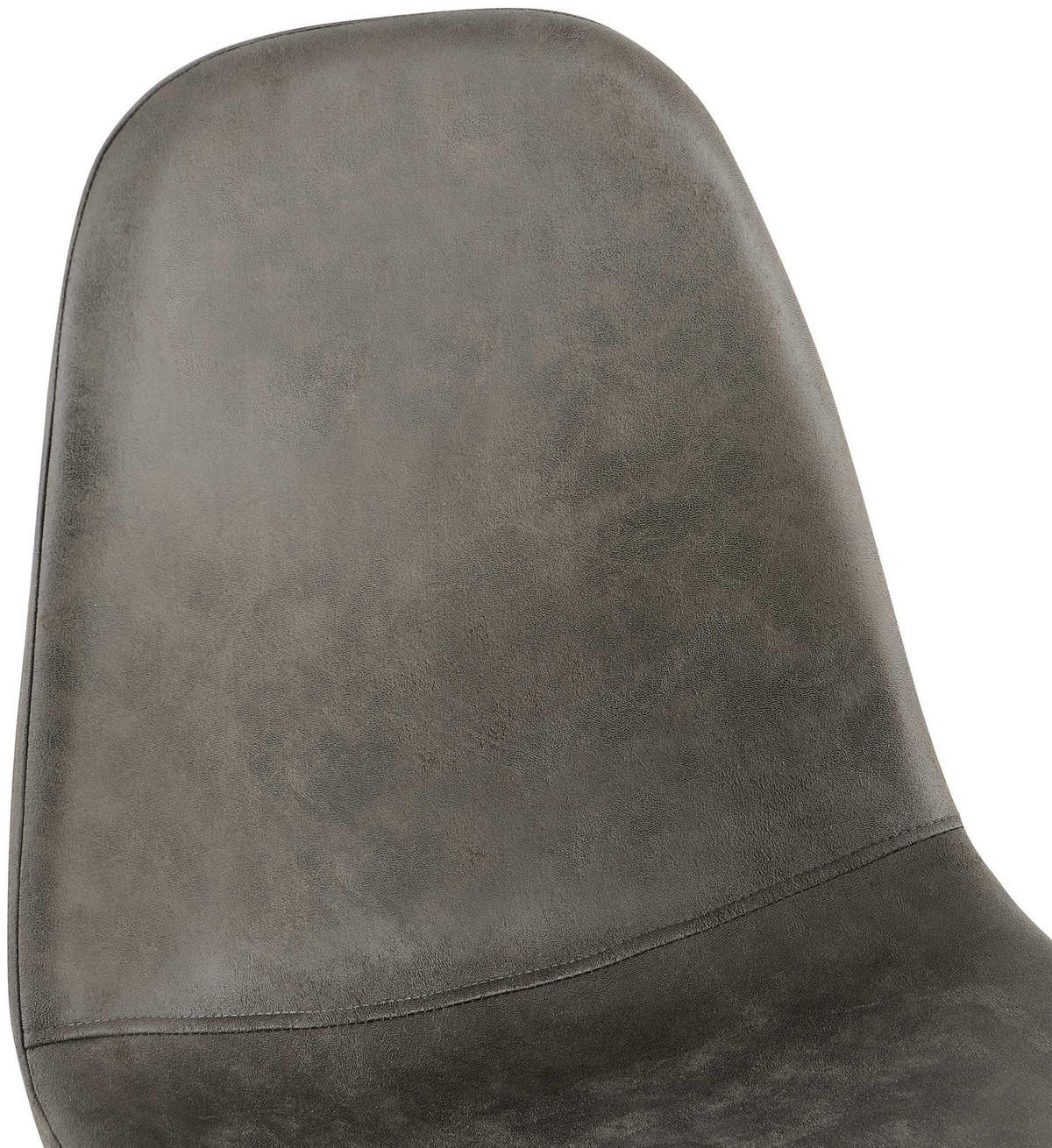STUHL Lederlook Dunkelgrau - Dunkelgrau/Schwarz, Textil/Metall (44/88/51cm) - CLP
