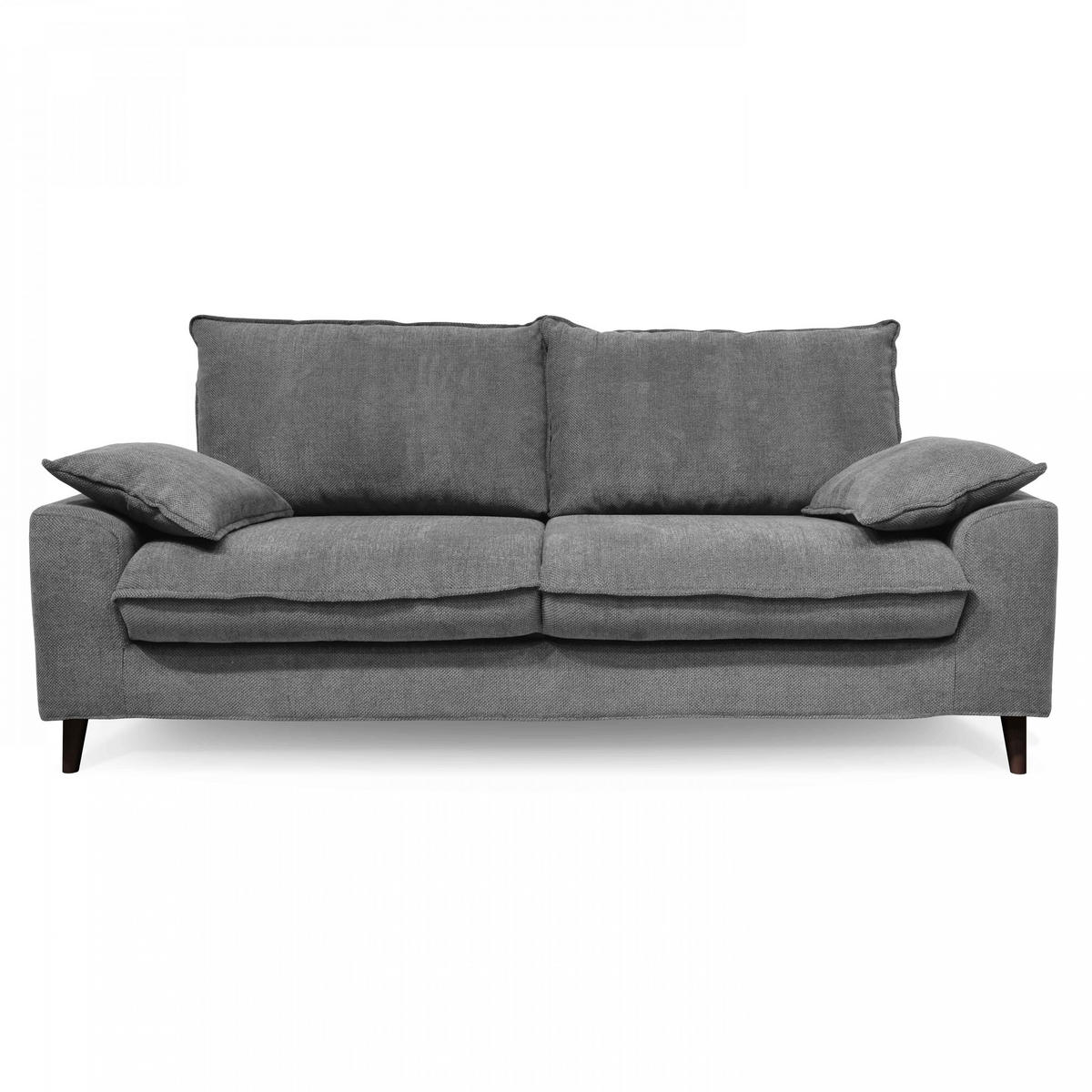 3-SITZER-SOFA, Stoff, Grau - Grau, Textil (97/88/205cm) - Oviala