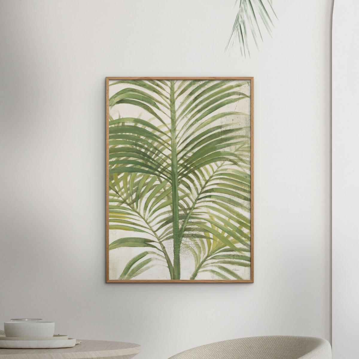 POSTER mit Rahmen Wild Apple - Palms II Bright - Eichefarben/Grün, Holz/Papier (30/40cm) - Poster&Frame