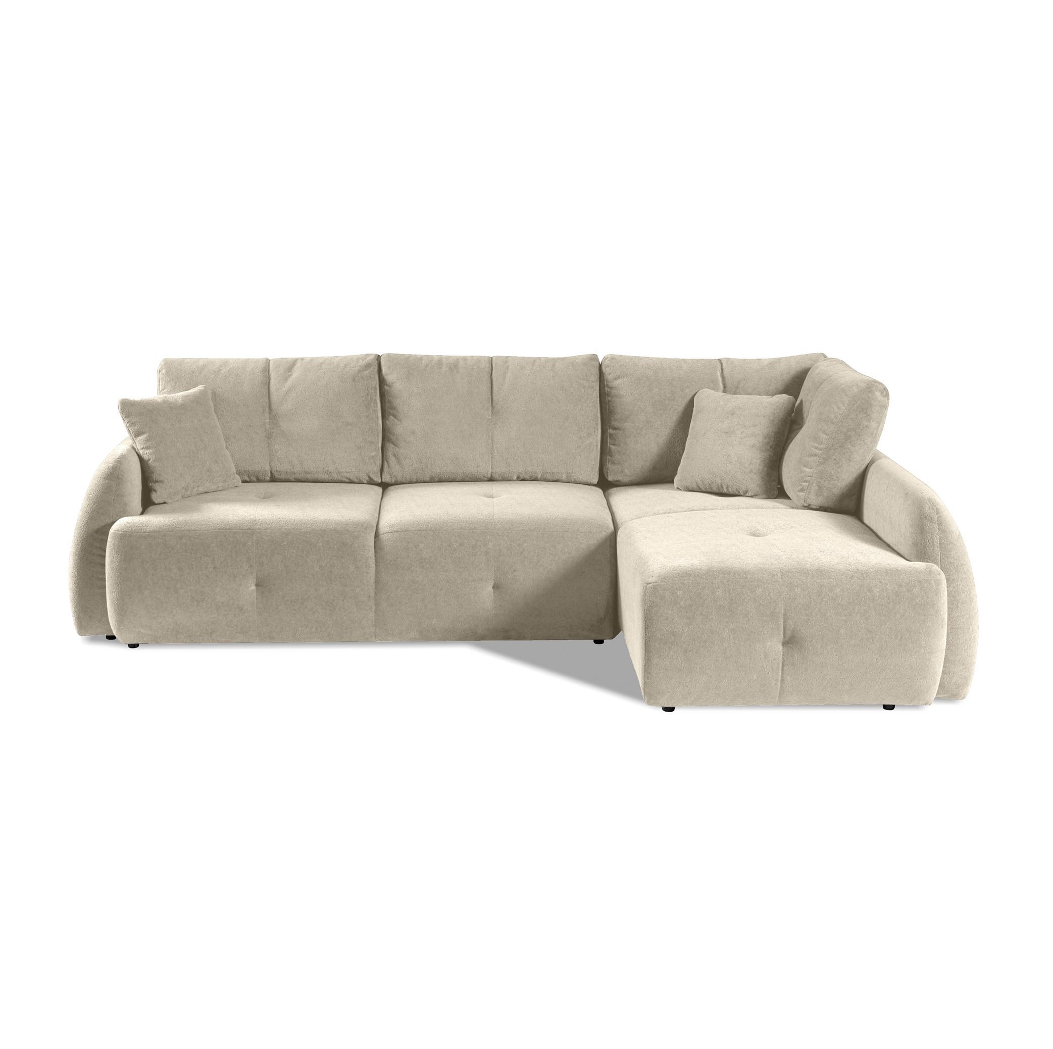 ECKSOFA Pataya Weiß, mit Schlaffunktion - Weiß, Textil (291/172cm) - Bettso