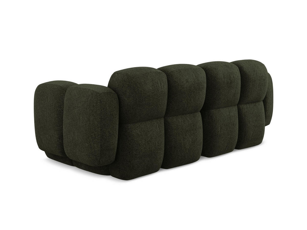 2-SITZER SOFA Chenille Stoff Grün - Dunkelgrün/Schwarz, Holzwerkstoff/Kunststoff (210/72/115cm) - Makamii