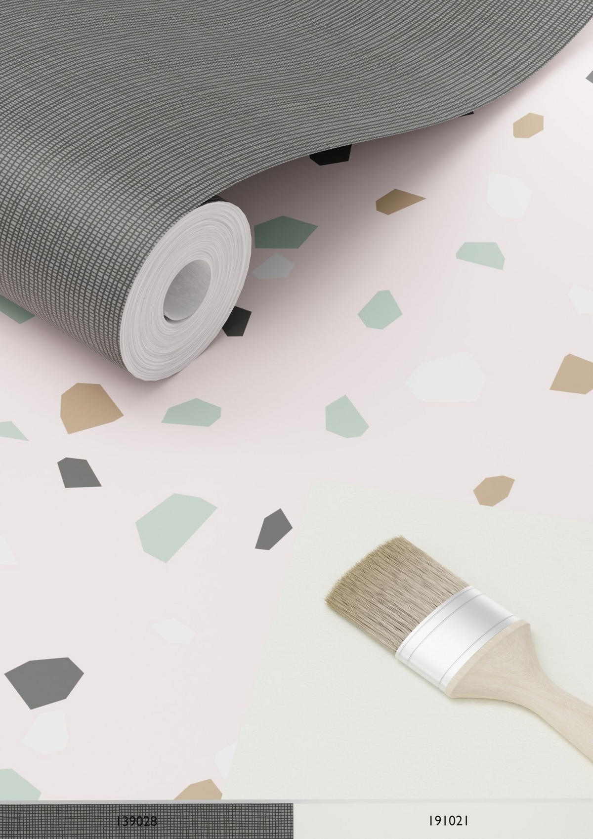 TAPETE Terrazzo-Motiv 53 cm x 10.05 m - Pink, Papier (53/0.1cm) - ESTAhome
