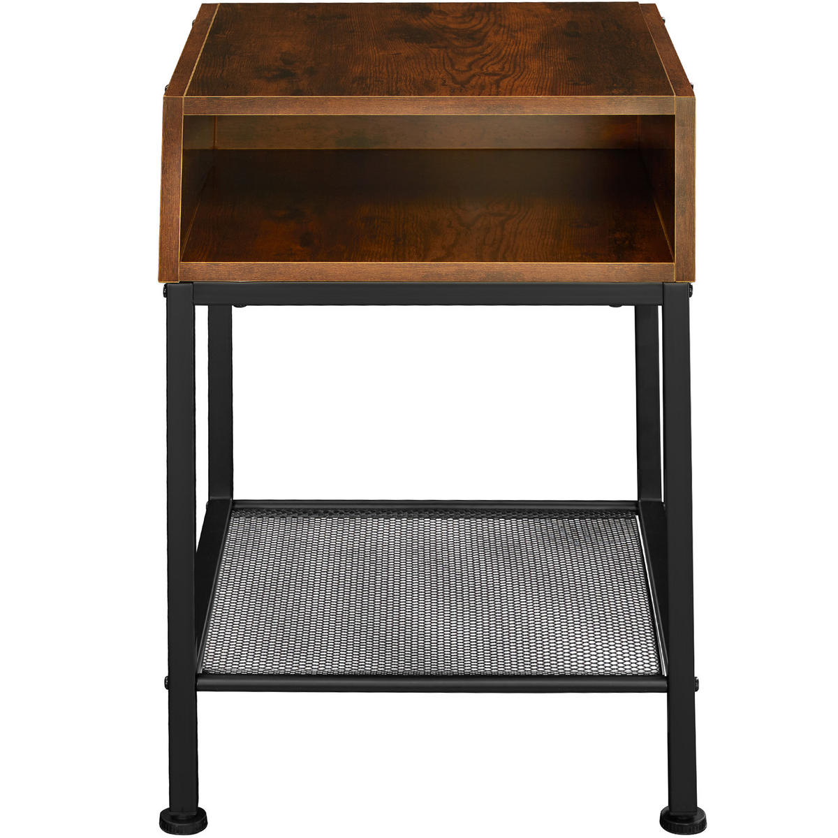 NACHTSCHRANK Harlow,40,5 x 40,5 x 59 cm,Industrial Holz dunkel, rustikal - Rostfarben, Holzwerkstoff (40.5/59/40.5cm) - tectake