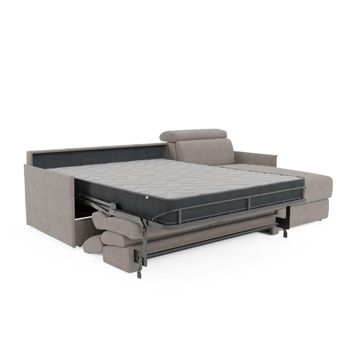ECKSOFA Miryam - Grau, Metall (252/98cm) - Divani.store