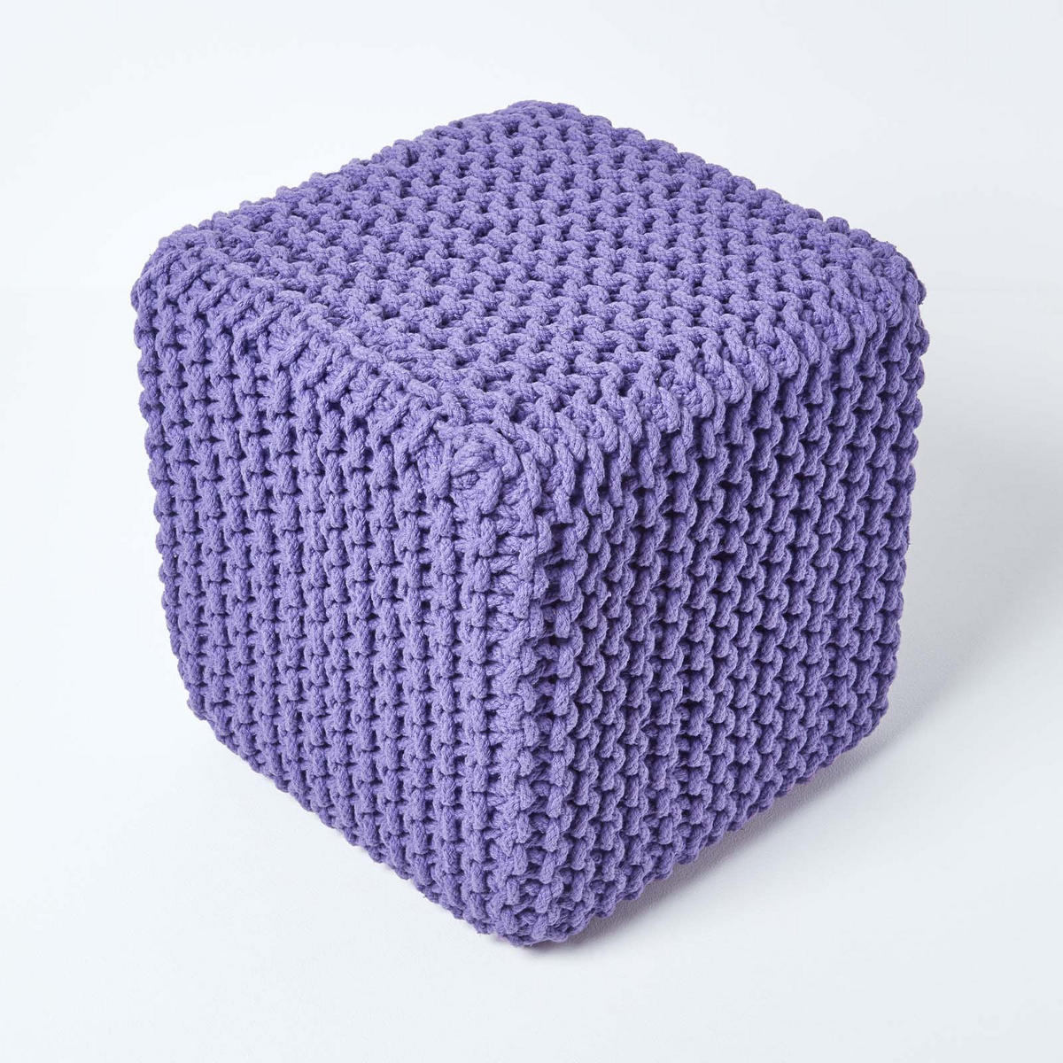 STRICK-POUF lila, Sitzwürfel 35/35/35 cm - Violett, Textil (35/35/35cm) - Homescapes