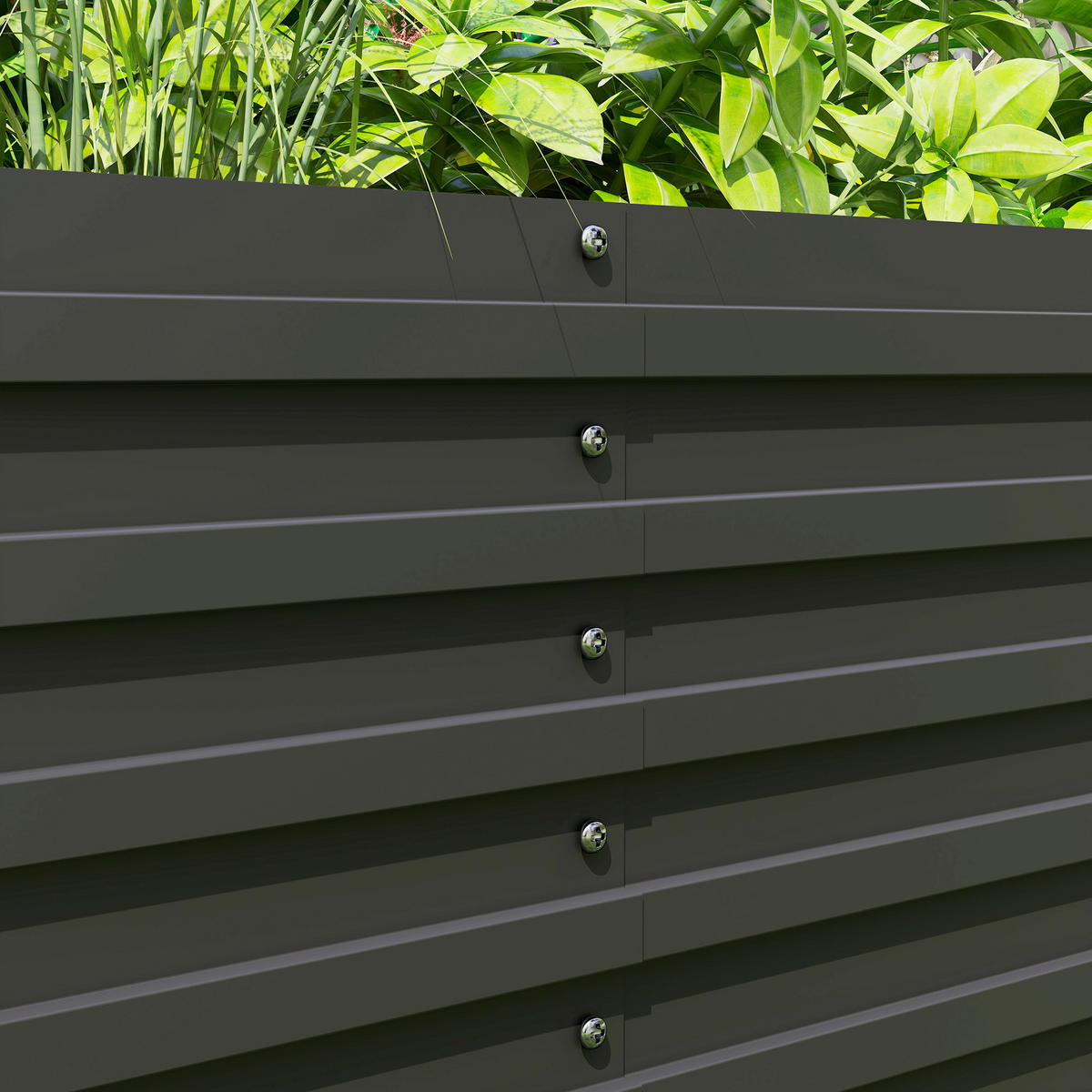 HOCHBEET, 240L x 60B x 60H cm - Dunkelgrau, Metall (60/60/240cm) - Outsunny