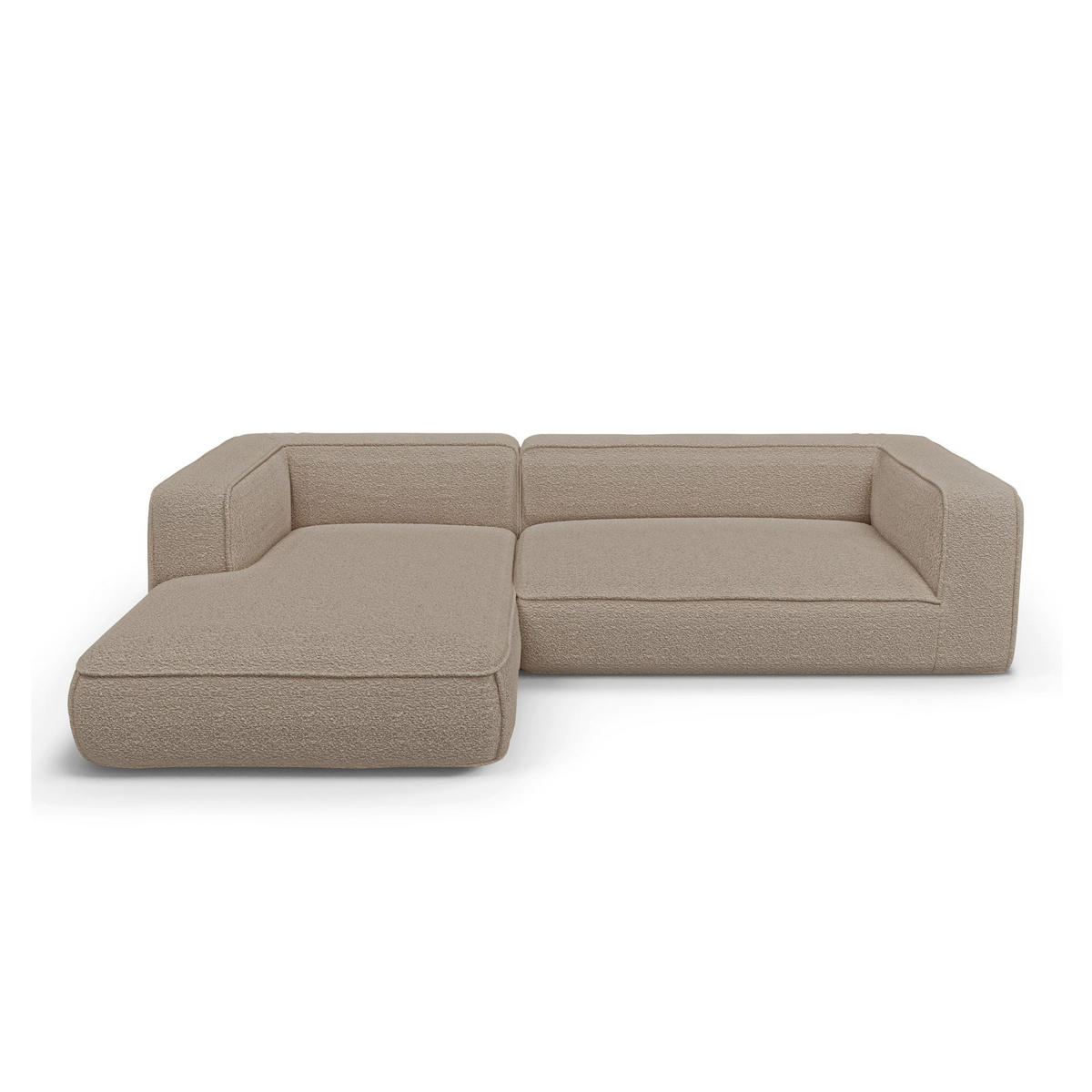 ECKSOFA (links) SOFIA Frottee Taupe 255cm - Taupe, Textil (255/166cm) - Premium Interiors
