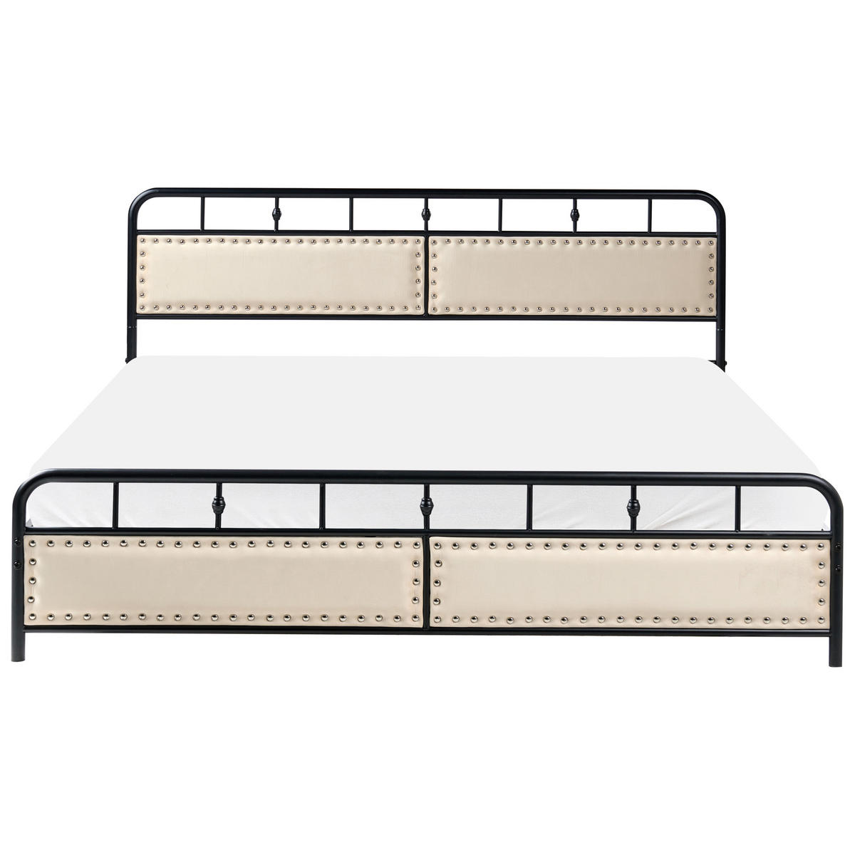 BETT mit Lattenrost 180/200 cm Eisen Schwarz Breuillet - Schwarz, Metall (180/200cm) - Beliani