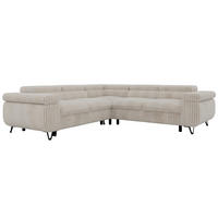 ECKSOFA QUADRO L - Beige Cord - Rechts Seite - Beige/Creme, Textil/Metall (269/269cm) - MKS