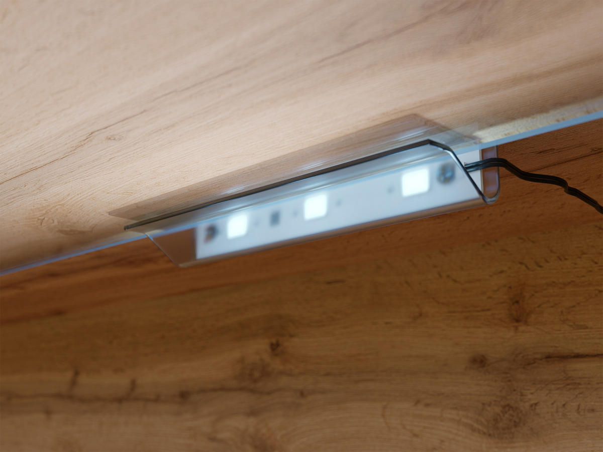 TV-LOWBOARD D180 mit weißer LED Beleuchtung - Silberfarben/Multicolor, Holzwerkstoff/Kunststoff (180/30/33cm) - MIRJAN24