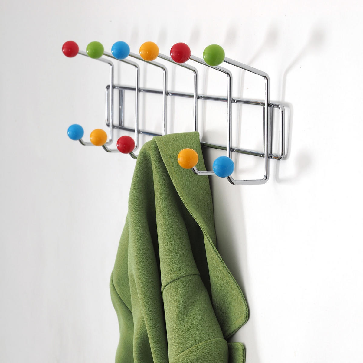 GARDEROBENLEISTE Colour Ball 12 Haken, bunte Kugeln Silber - Multicolor, Metall (50/15/6cm) - DESIGN DELIGHTS