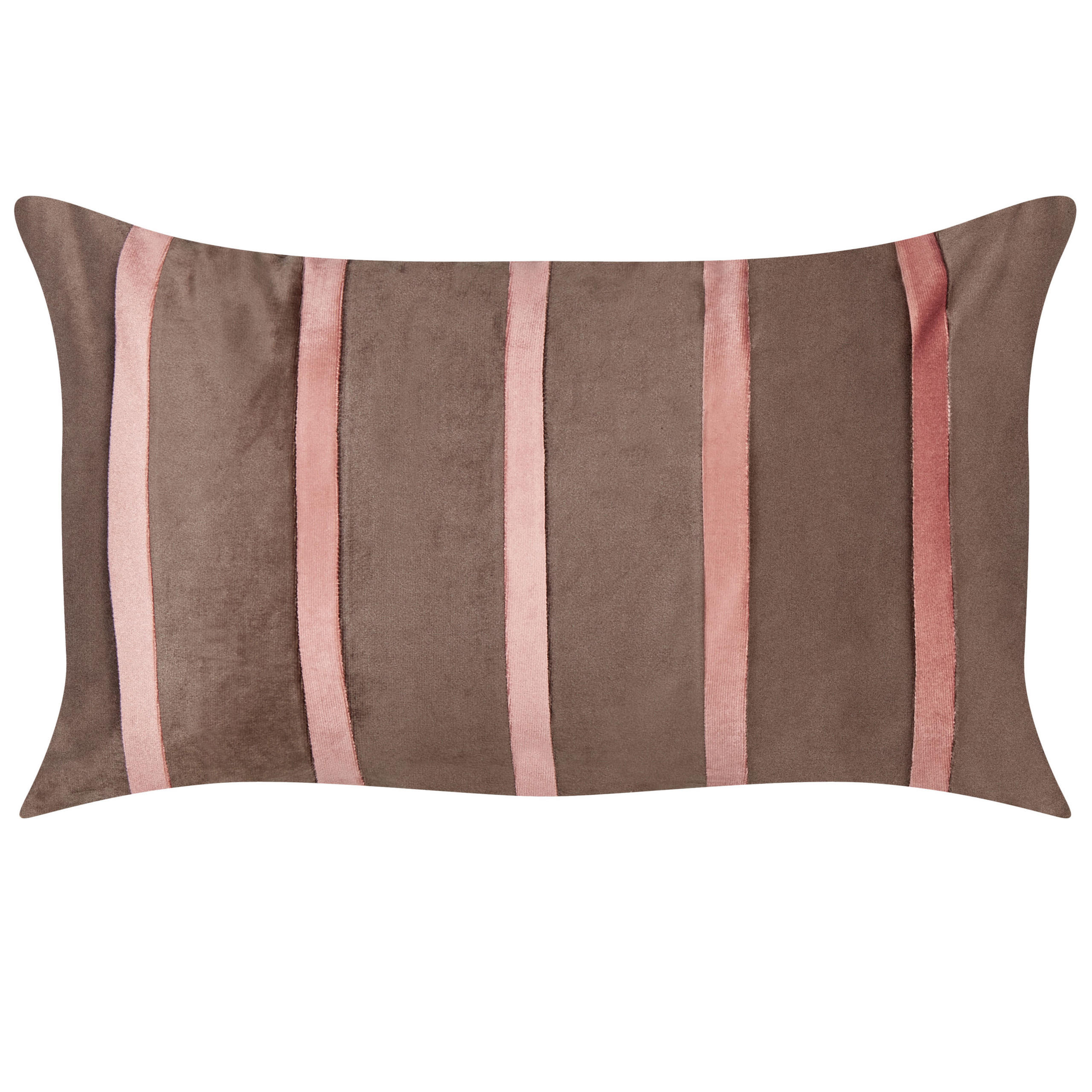 DEKOKISSEN 2er-Set Braun 35/60 cm Crodyline - Pink/Braun, Textil (35/60cm) - Beliani