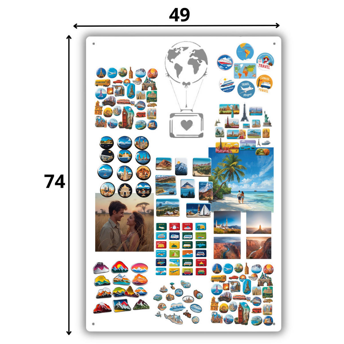 MAGNETTAFEL für Erinnerungen Koffer Weiß 74x49 cm - Weiß, Metall (49/74/0.7cm) - ANWICAR