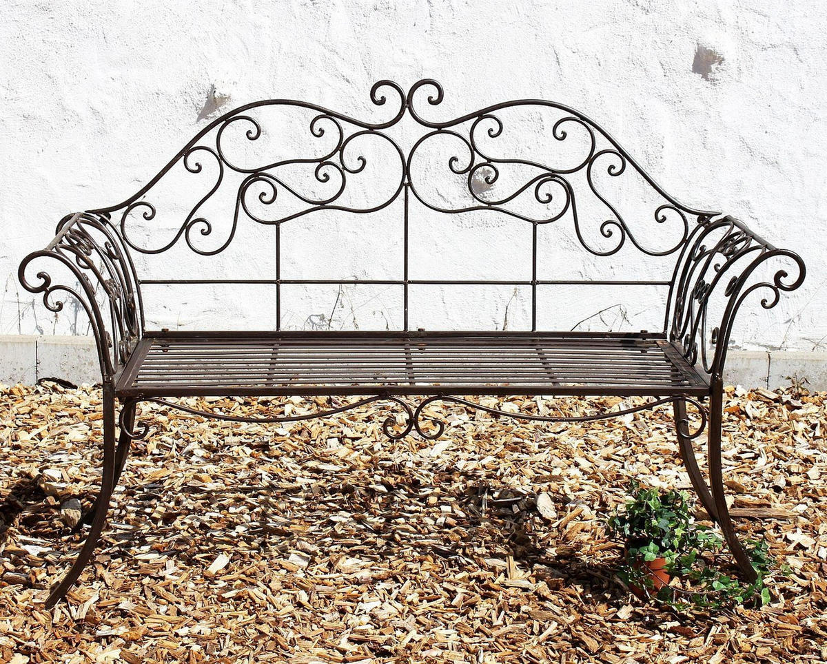 GARTENBANK 2-Sitzer Metall Braun 146/50/98 cm - Braun, Metall (146/98/50cm) - DanDiBo