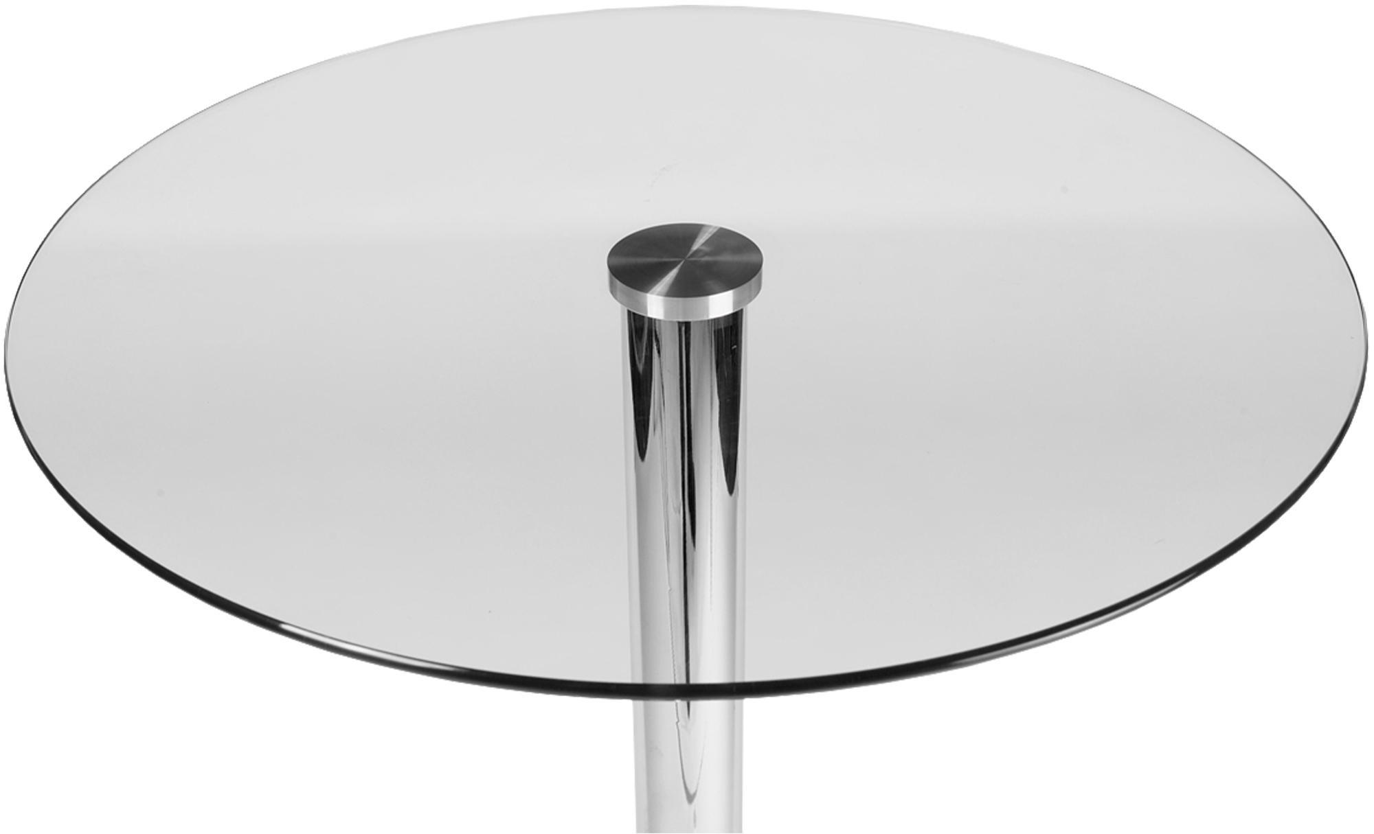 STEHTISCH rund 60 cm Glas klarglas - Klar, Glas/Metall (60/60/105cm) - CLP