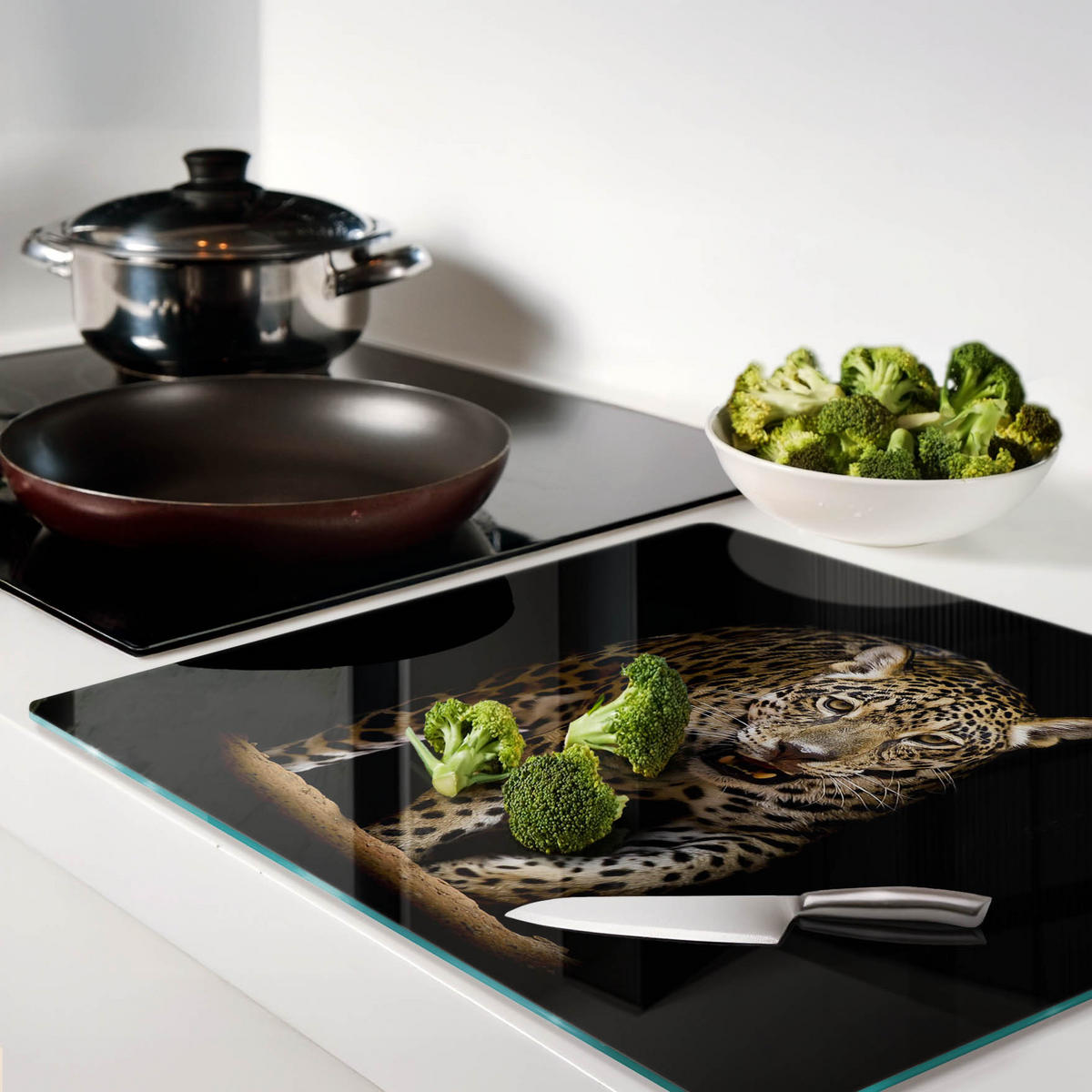 GLASPLATTE 60x52 cm Jaguar - Grau, Glas (60/0.4/52cm) - TULUP