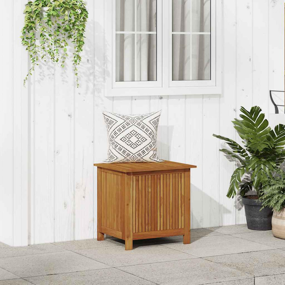 GARTEN-AUFBEWAHRUNGSBOX 60x50x58 cm Massivholz Akazie - Braun, Holz (60/106/50cm) - furnicato