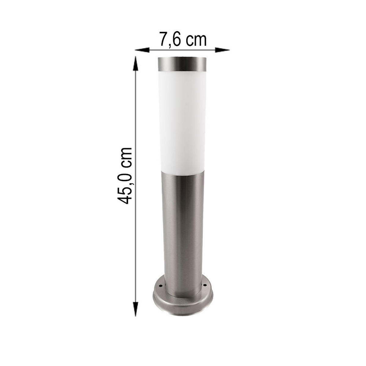 LED WEGELEUCHTE Edelstahl Silber 2er Set - Silberfarben, Metall (12.5/12.5/45cm)