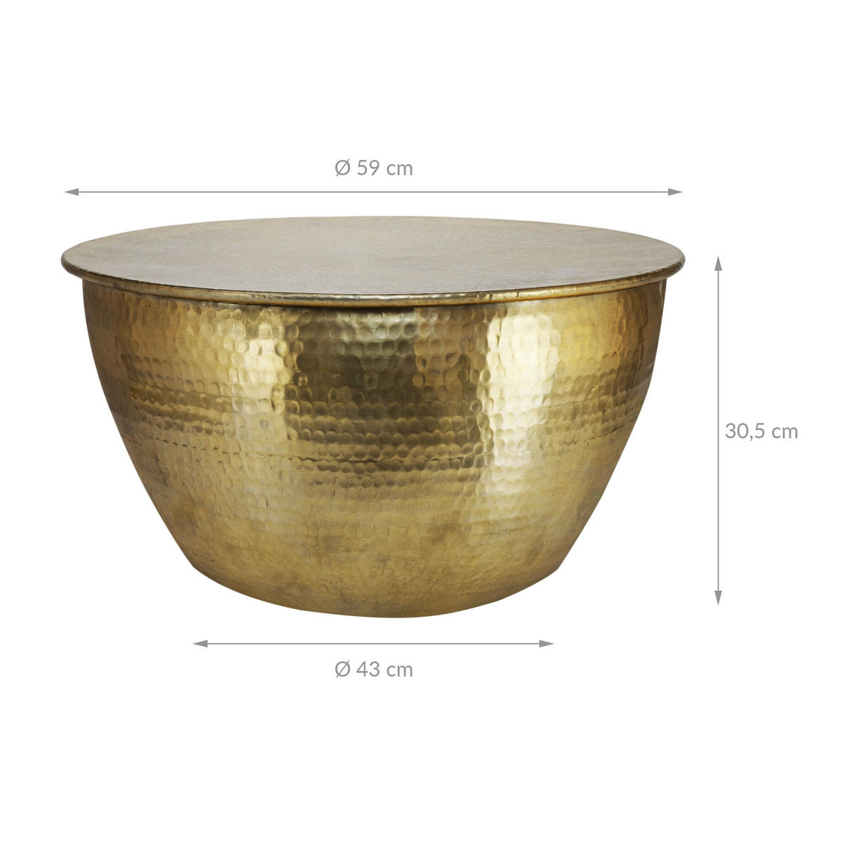 COUCHTISCH - Goldfarben, Metall (59/59/30.5cm) - WOMO-DESIGN