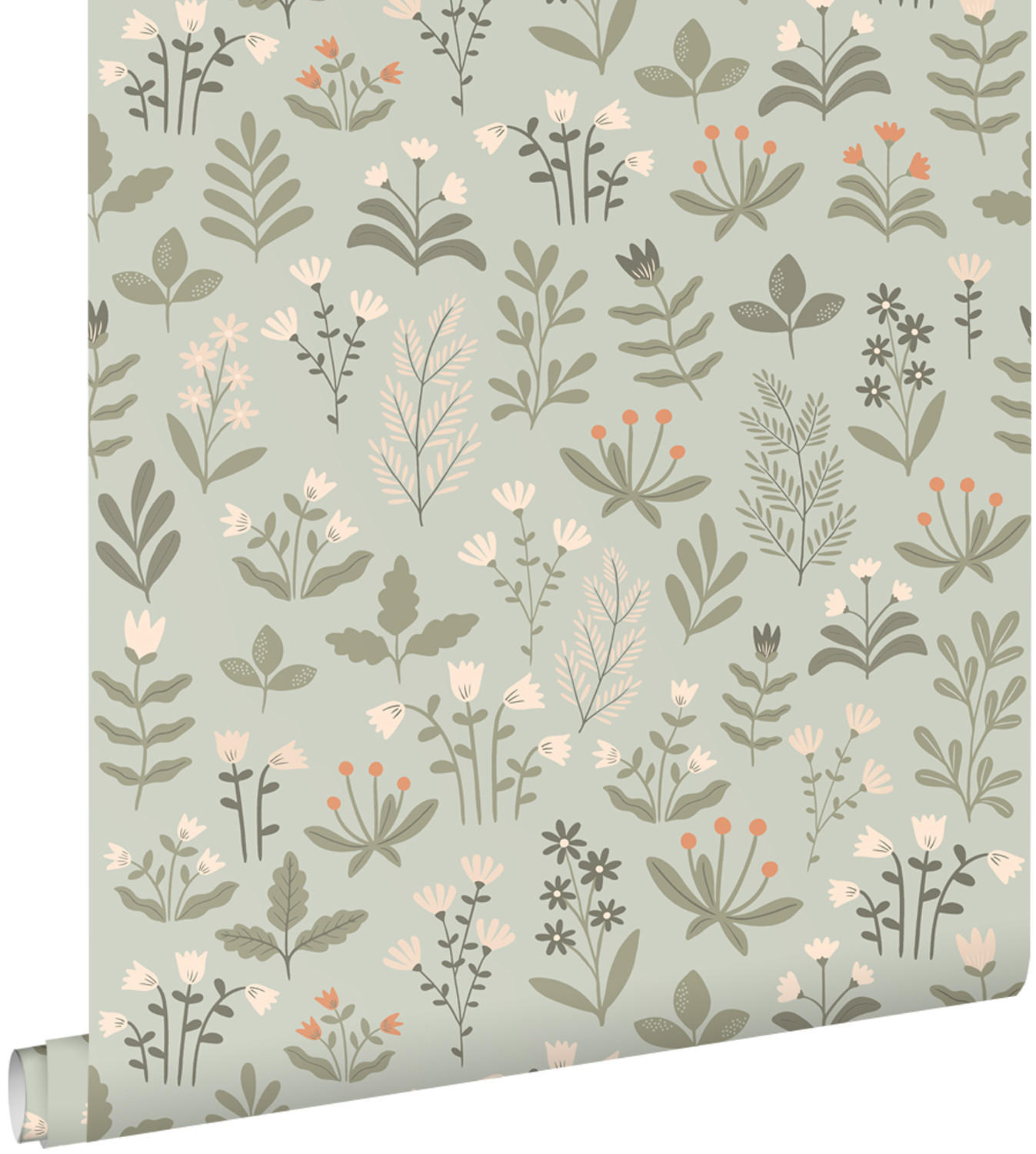 TAPETE Feldblumen 50 x 900 cm - Grün, Papier (50/900cm) - ESTAhome