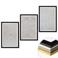 WANDBILDER 3er-Set - 40x60 cm Schwarzer Rahmen - Geometrische Kartonmuster - Schwarz, Kunststoff (40/60cm) - ArtPrintCave