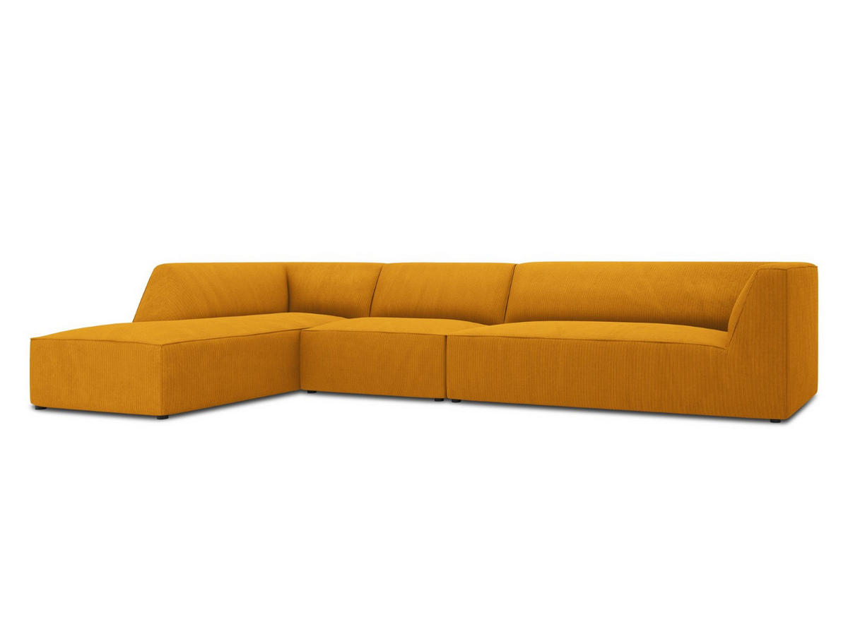 ECKSOFA links Ruby aus Cord gelb 5 Sitzplätze - Gelb, Textil (180/366cm) - Micadoni