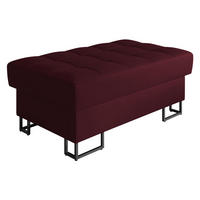 POLSTERHOCKER Laris - Bordeaux/Schwarz, Holz/Textil (106/44/67cm) - MIRJAN24