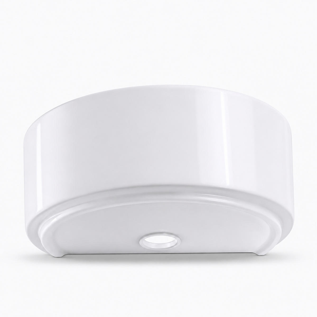 LAVOAR Alb pe blat rotund ceramică 41x14,5 cm - alb, ceramică/material plastic (41/14.5/41cm) - Relaxdays