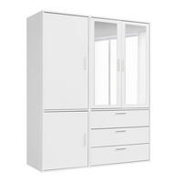 KLEIDERSCHRANK mit Spiegel Der Grenzenlose - Weiß, Holzwerkstoff (150/187/58cm) - Mokebo
