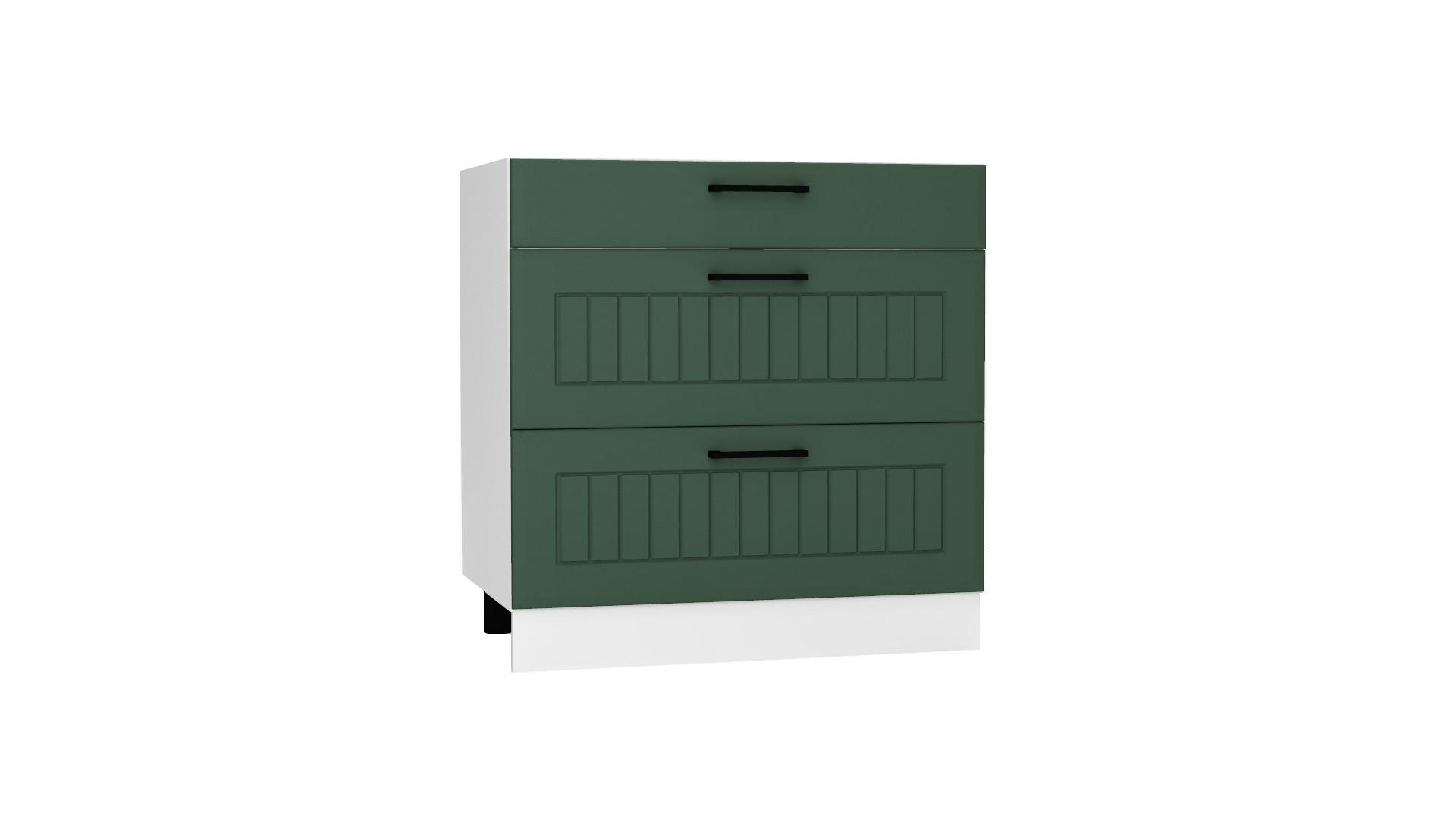 UNTERSCHRANK D80S3 - Arvion - 3 Schubladen für effiziente Organisation - Grün, Holz/Metall (80/82/52.4cm) - ROYAL24_MARKT