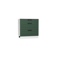 UNTERSCHRANK D80S3 - Arvion - 3 Schubladen für effiziente Organisation - Grün, Holz/Metall (80/82/52.4cm) - ROYAL24_MARKT
