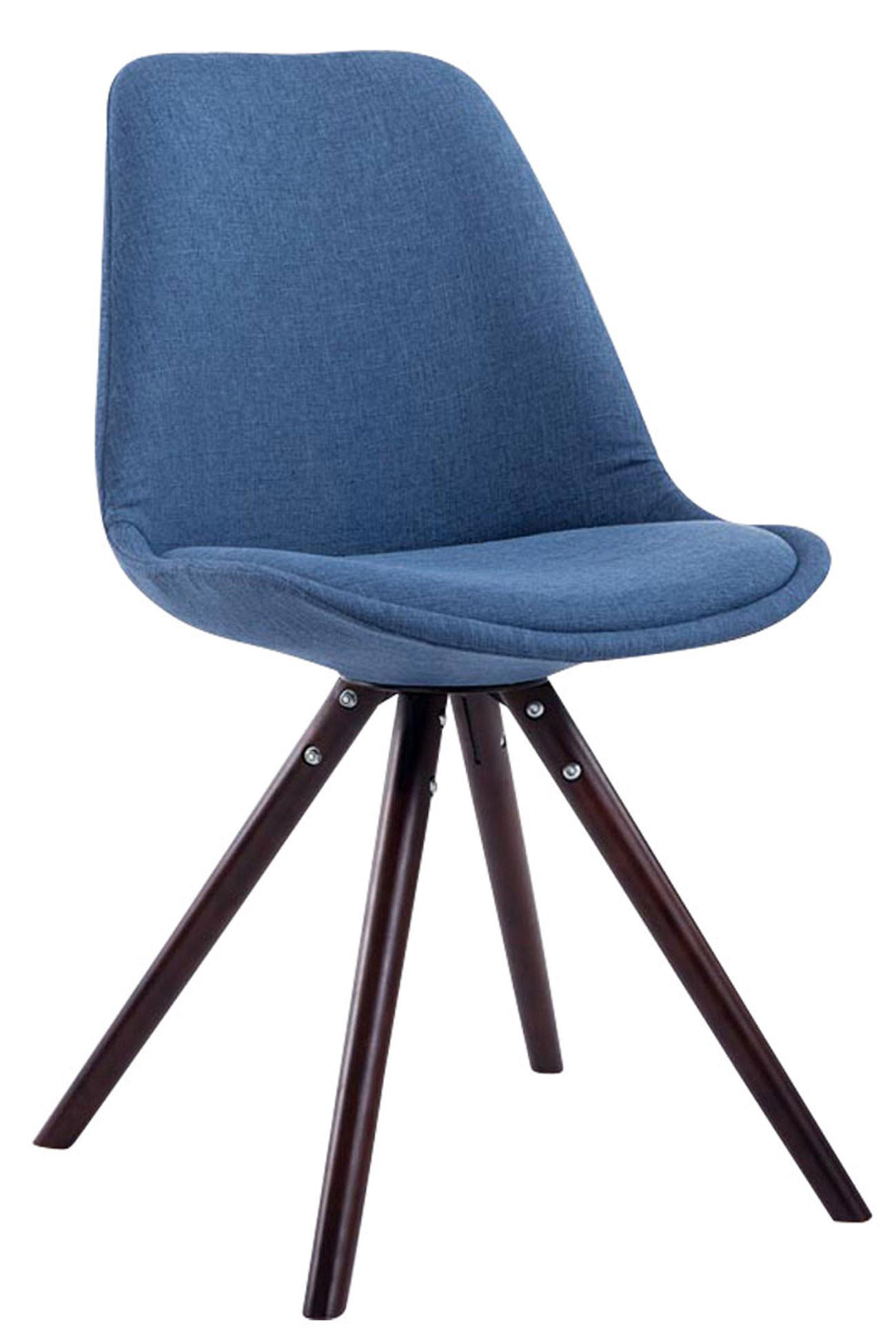 STUHL Stoff blau - Blau/Cappuccino, Holz/Textil (48/84/56cm) - CLP