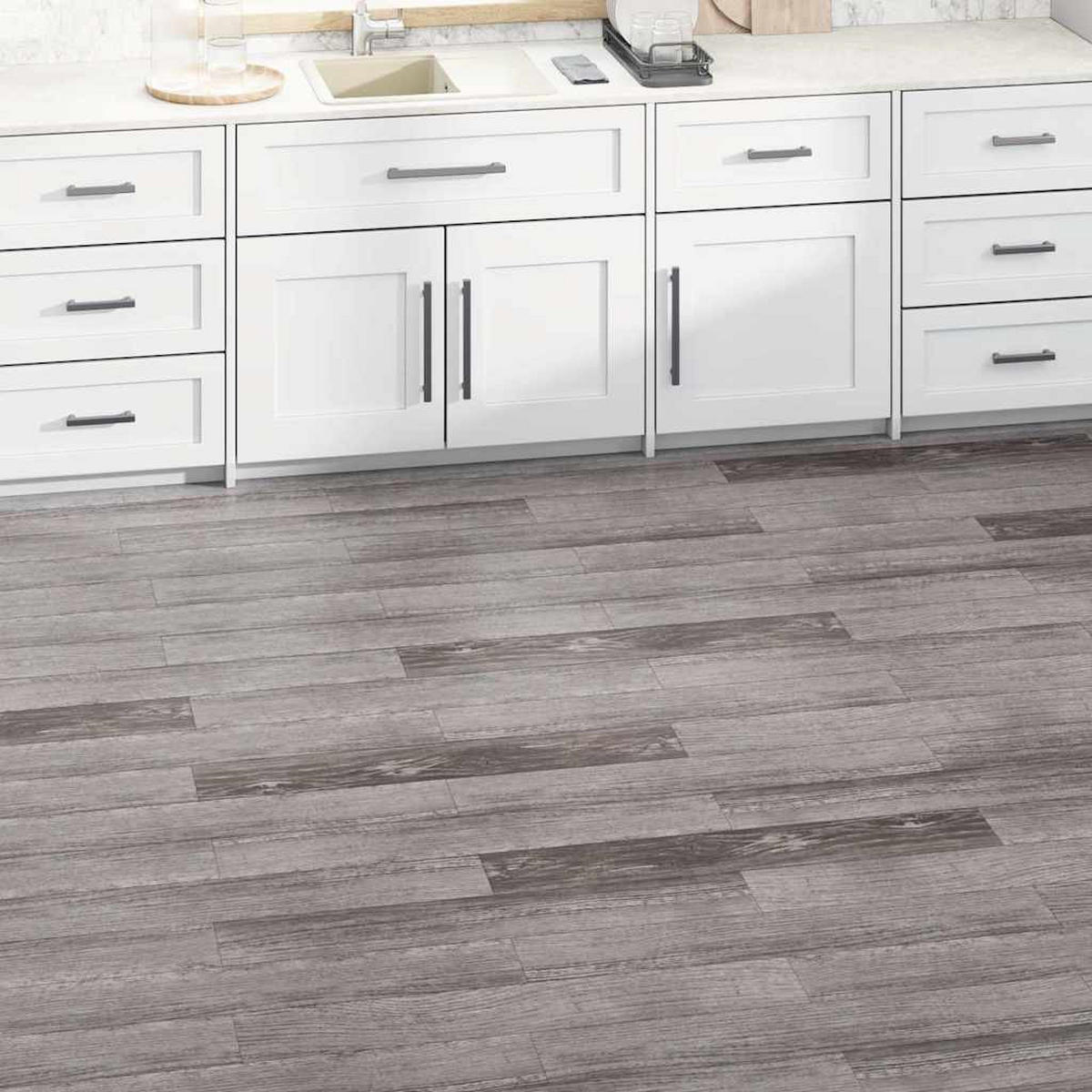 VINYLBODEN PVC-Dielen selbstklebend 2mm Stärke Gestreifte Holzoptik 5,02m² - Zwetschgeholzfarben, Holzwerkstoff (91.5/15.2/0.2cm) - DELUKE