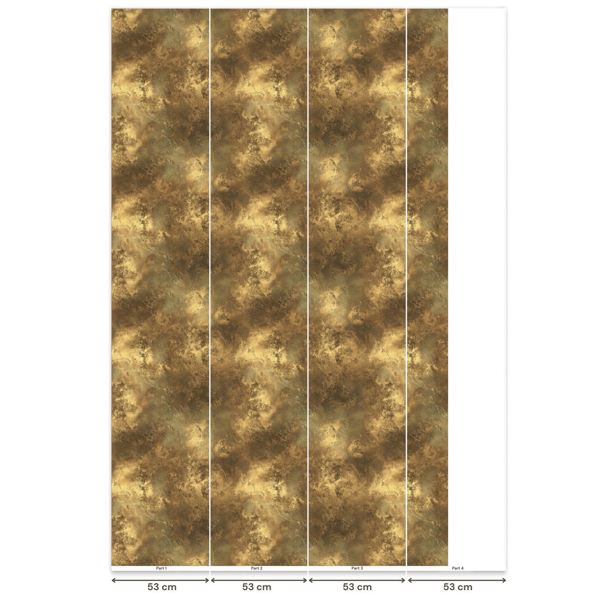 TAPETE - Antik - Metallic-Look - Gold - 180x300 cm - Messingfarben, Papier (180/300cm) - OnlyWow