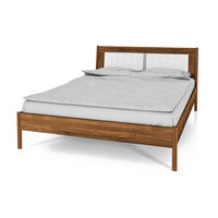 BETT MIT RATTANKOPFTEIL INA 200x220 Wildeiche - Alteiche, Holz (200/220cm) - byoak
