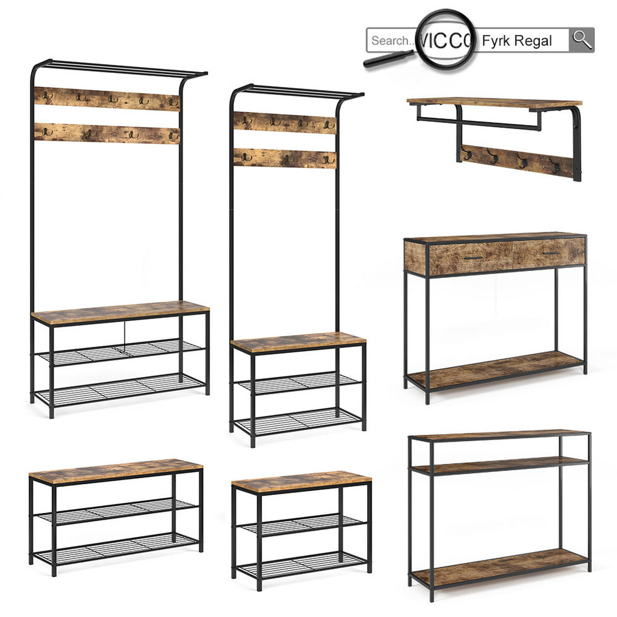 FYRK Rustikální dub - divoký dub, kompozitní dřevo (100/140/30cm) - Vicco