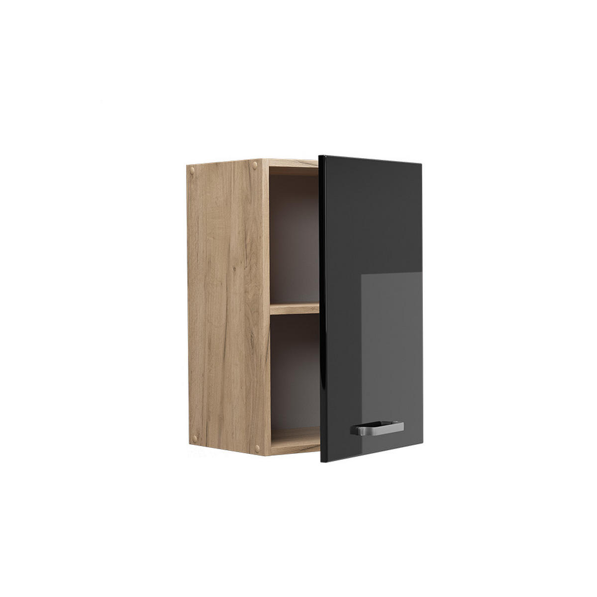 HÄNGESCHRANK R-Line Schwarz Hochglanz 40 cm - Honigeiche/Schwarz Hochglanz, Holzwerkstoff (40/60/31cm) - Vicco