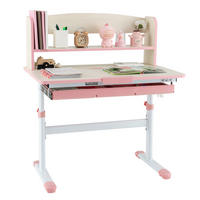 KINDERSCHREIBTISCH Höhenverstellbarer rosa - Pink, Metall (80/81.5/51cm) - COSTWAY
