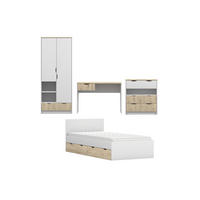 JUGENDZIMMER-SET JUMI A 4-teilig in Weiß/Eiche Artisan - Weiß/Eiche Artisan, Holzwerkstoff (364/193/205cm) - Deine Möbel 24