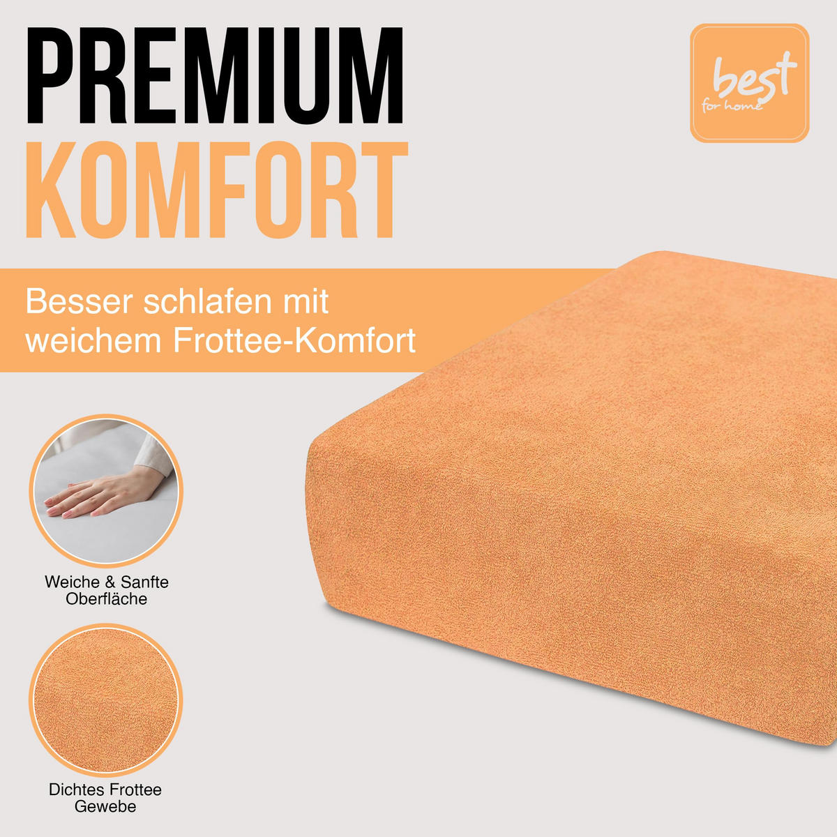 SPANNBETTLAKEN 120/200 cm, Jersey Elastisch 100 % Baumwolle Lachs - Sandfarben, Textil (120/200cm) - Best For Home
