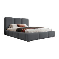 POLSTERBETT Bauro Dunkelgrau mit Cordbezug 160x200 cm - Dunkelgrau/Silberfarben, Textil (160/200cm) - Selsey
