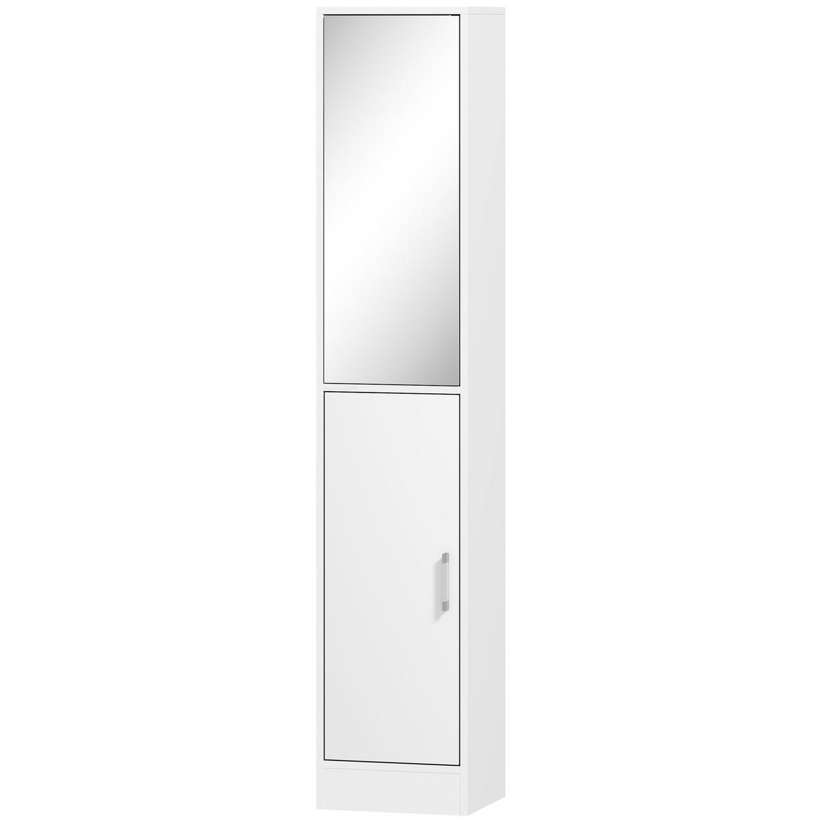 HOCHSCHRANK DE-12532 mit spiegel 32/28/162 cm Weiß - Weiß, Holzwerkstoff (28/162/32cm) - ComfortXL