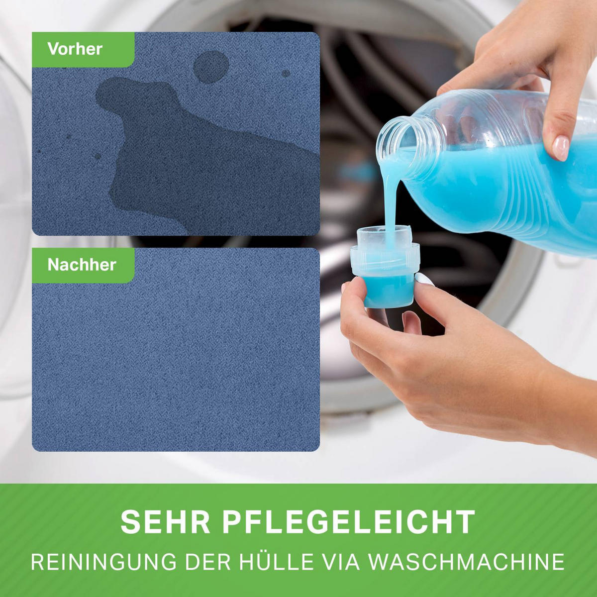SITZSACK "Drop" 60x60x90cm - 220L - Hellblau, Textil (60/90/60cm) - Green Bean