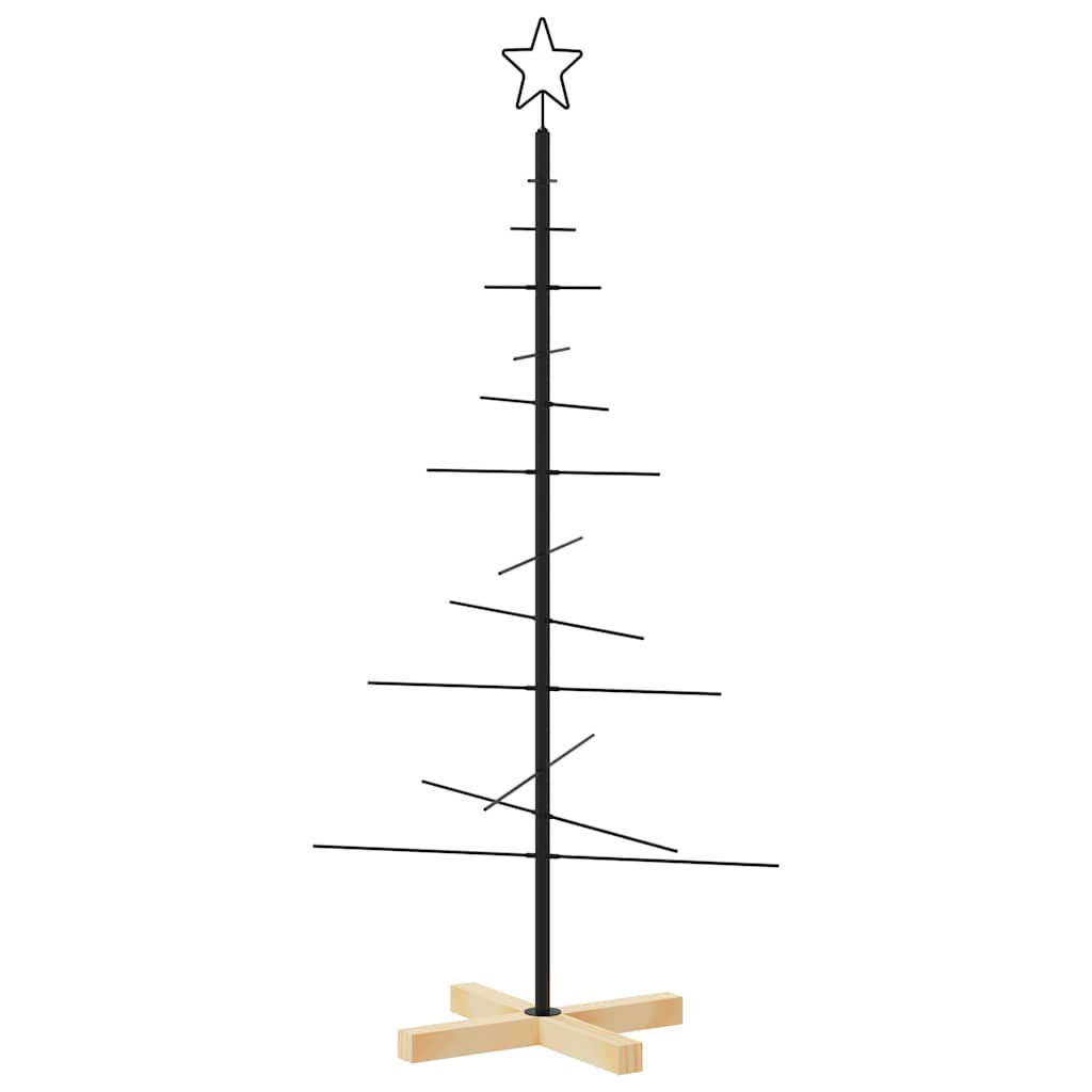 WEIHNACHTSBAUM Metall Mit Holzständer Schwarz 120 Cm - Schwarz, Metall (120cm) - vidaXL