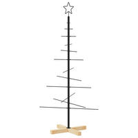 WEIHNACHTSBAUM Metall Mit Holzständer Schwarz 120 Cm - Schwarz, Metall (120cm) - vidaXL