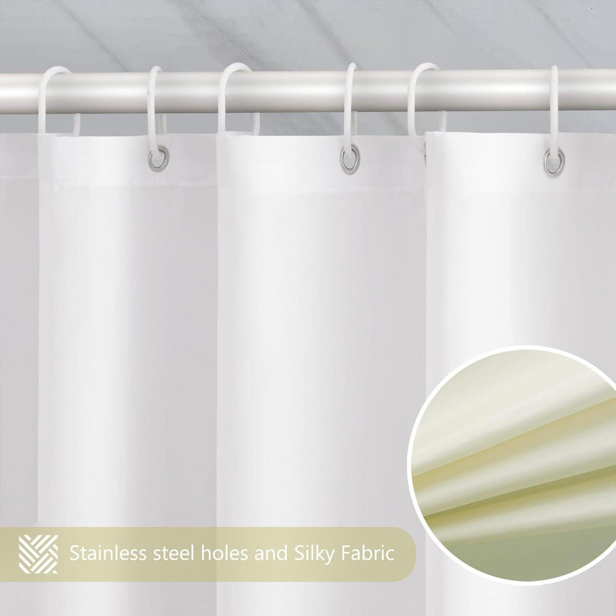 DUSCHVORHANG 180 x 200 cm Beige Wasserdicht Anti-Schimmel Waschbar - Multicolor, Textil (180/200cm)